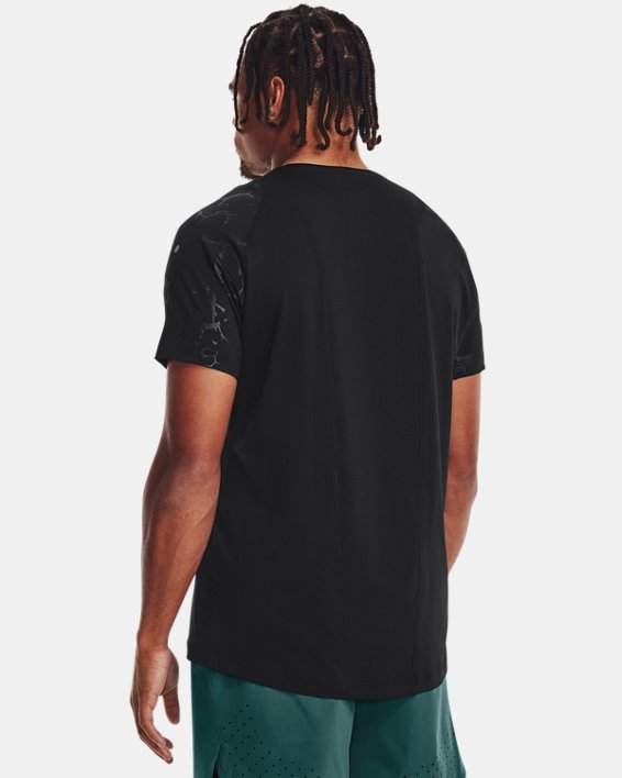 Camiseta de manga corta con ventilación UA RUSH™ para hombre, Black, pdpMainDesktop image number 6